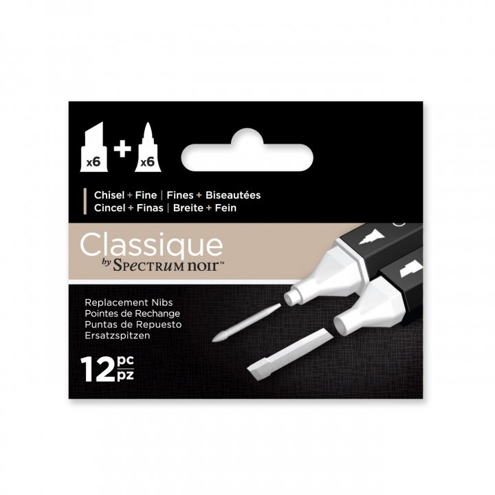 Spare Nibs Chisel + Fine 12-set in the group Pens / Pen Accessories / Spare parts & more at Pen Store (112489)