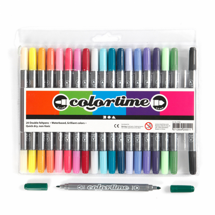 Felt-tip pens Two-Tip 20-set 2 in the group Pens / Artist Pens / Felt Tip Pens at Pen Store (112502)