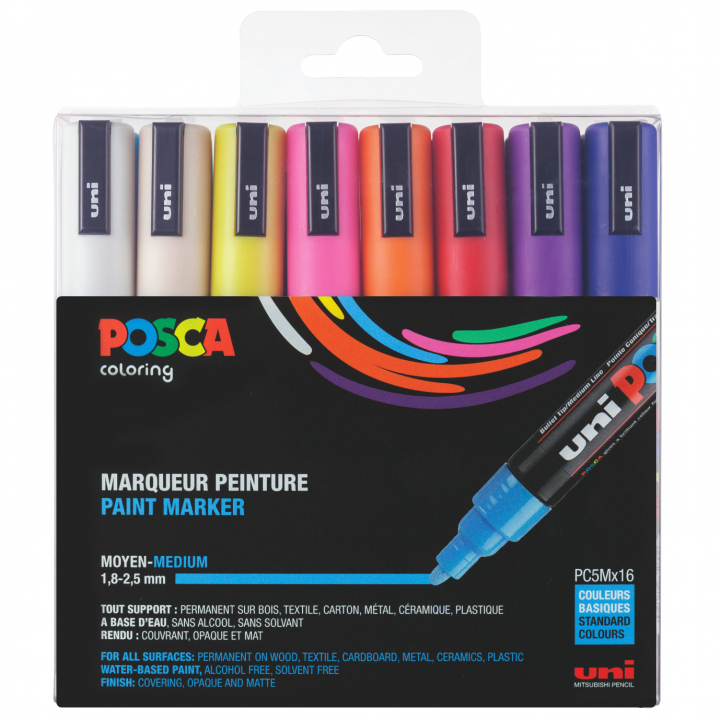 Posca PC-5M - Set of 16 in the group Pens / Artist Pens / Illustration Markers at Pen Store (112631)