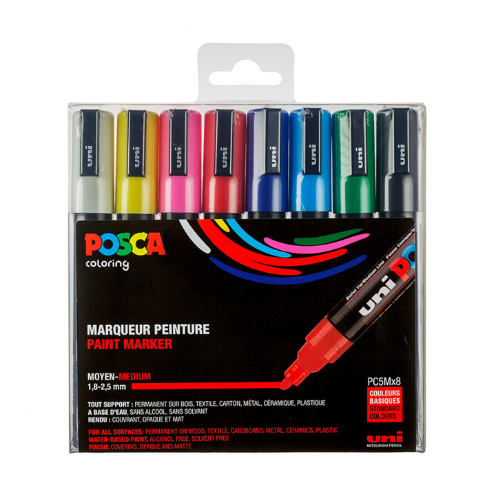 Posca PC-5M Standard Tones 8-set in the group Pens / Artist Pens / Illustration Markers at Pen Store (125148)