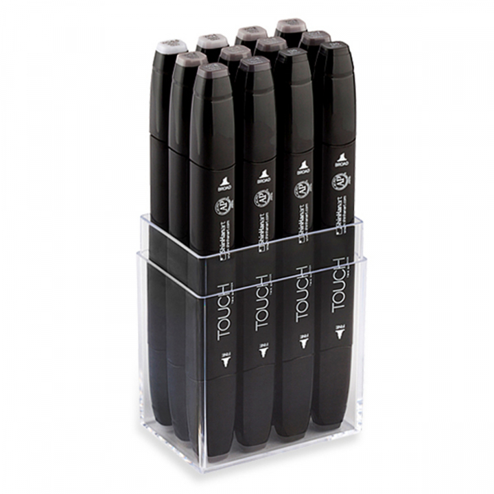 Twin Marker 12-set Warm Grey in the group Pens / Artist Pens / Illustration Markers at Pen Store (125284)