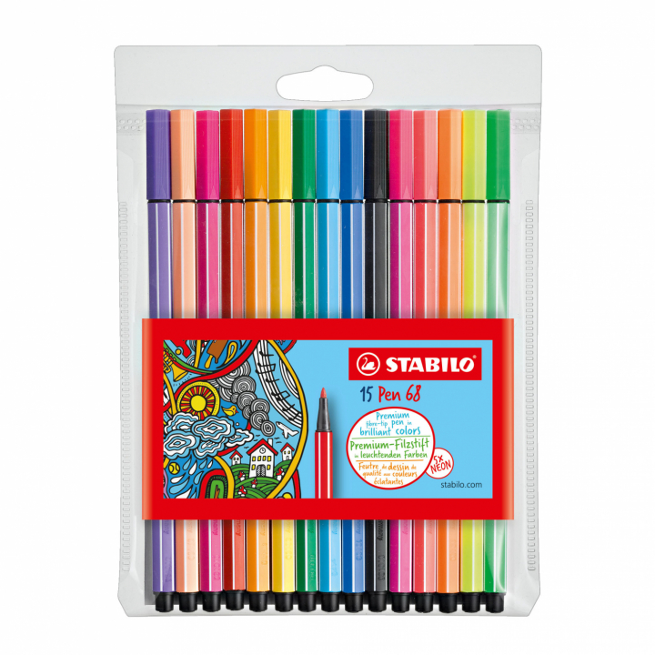 Pen 68 Felt Tip 15-pack in the group Pens / Artist Pens / Felt Tip Pens at Pen Store (125416)