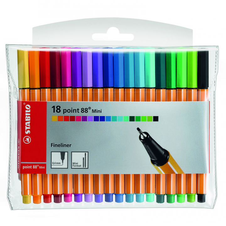Point 88 Mini Fineliner 18-pack in the group Pens / Writing / Fineliners at Pen Store (125418)