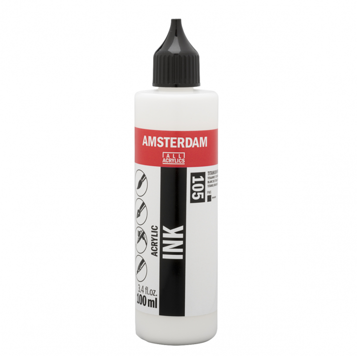 Acrylic Ink 100 ml Titanium White in the group Art Supplies / Colors / Acrylic Paint at Pen Store (125675)