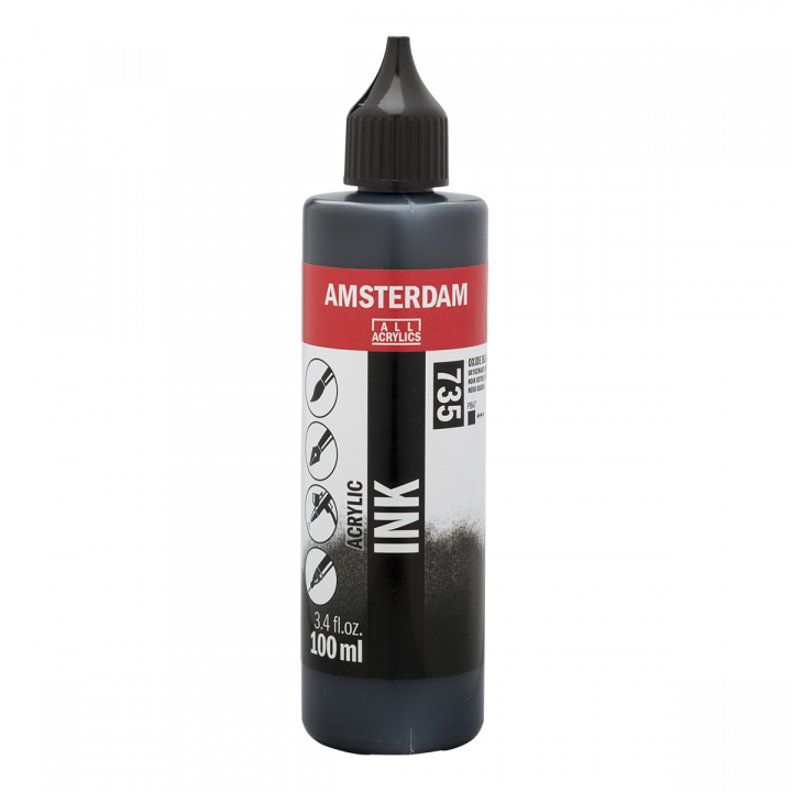 Acrylic Ink 100 ml Oxide Black in the group Art Supplies / Colors / Acrylic Paint at Pen Store (125676)