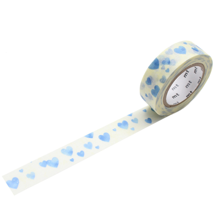 Washi-tape Heart Stamp Blue in the group Hobby & Creativity / Hobby Accessories / Washi Tape at Pen Store (126356)