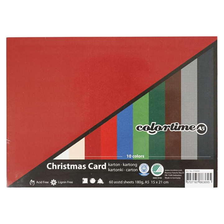 Colored paper Christmas A5 180 g in the group Kids / Books for Kids / Paper & Drawing Pad for Kids at Pen Store (126583)