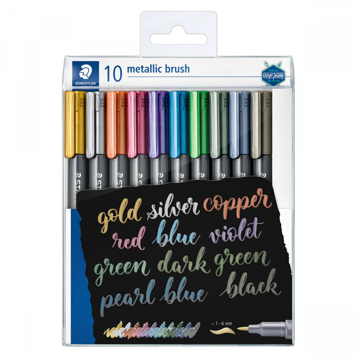Marker Brush Metallic 10-pack in the group Pens / Artist Pens / Brush Pens at Pen Store (126589)