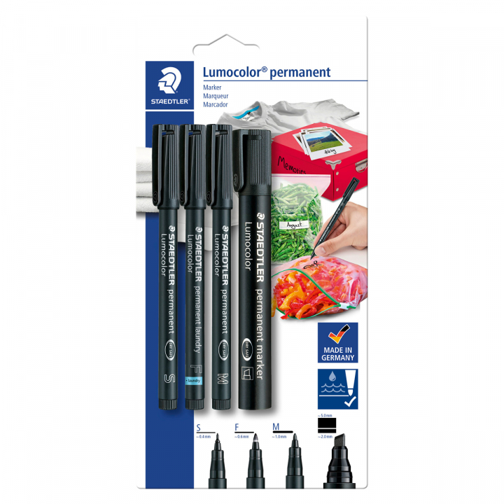 Lumocolor 60 permanent markers 4-pack black in the group Pens / Office / Markers at Pen Store (126601)