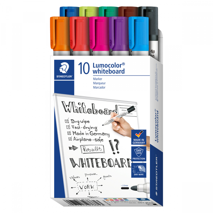 Lumocolor Whiteboard marker 10-pack 2 mm in the group Pens / Office / Whiteboard Markers at Pen Store (126607)