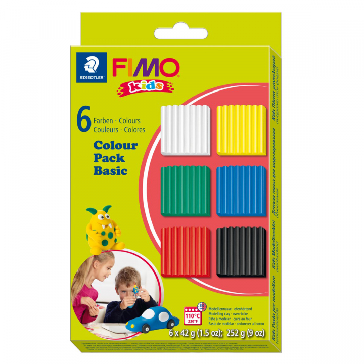 FIMO Kid Modelling Clay 6-pack Basic colours in the group Kids / Kids' Paint & Crafts / Modelling Clay for Kids at Pen Store (126644)
