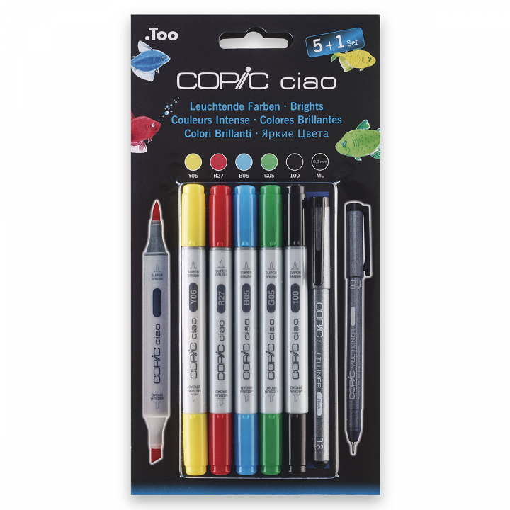 Ciao Set 5+1 Brights in the group Pens / Artist Pens / Illustration Markers at Pen Store (126812)