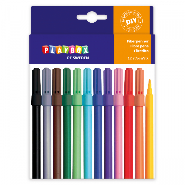 Felt-tip Thin 12-set in the group Kids / Kids' Pens / Felt Tip Pens for Kids at Pen Store (126823)