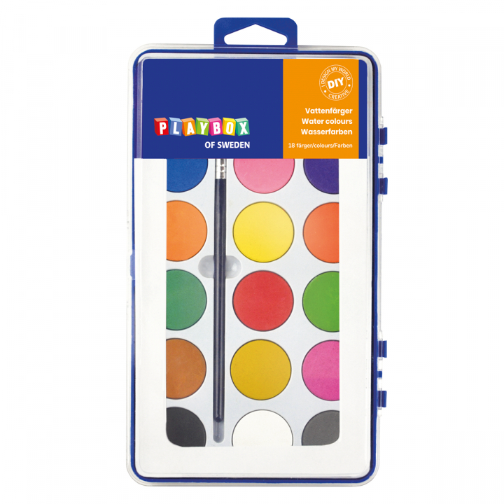Watercolour paint 18-set in the group Kids / Kids' Paint & Crafts / Kids' Watercolor Paint at Pen Store (126830)