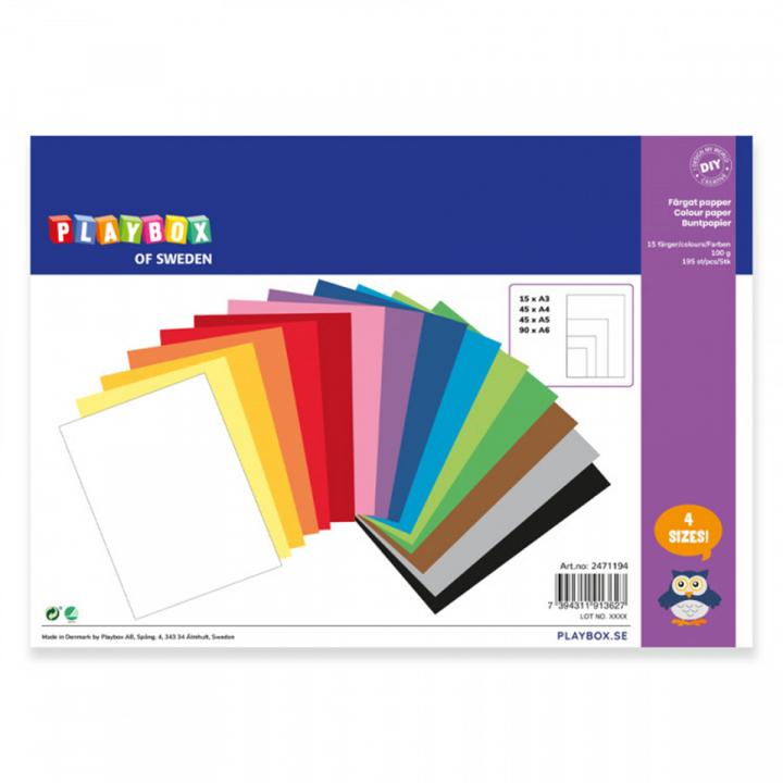 Colored paper 195 pcs in the group Paper & Pads / Artist Pads & Paper / Colored Papers at Pen Store (126834)