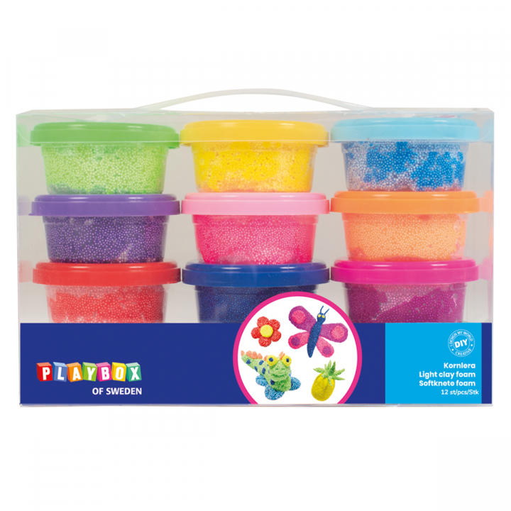 Light Clay foam 12-set in the group Kids / Kids' Paint & Crafts / Modelling Clay for Kids at Pen Store (126843)