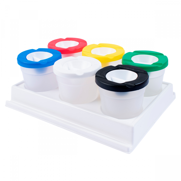 Paint cups in holder 6 pcs in the group Kids / Kids' Paint & Crafts / Kids' Watercolor Paint at Pen Store (126857)