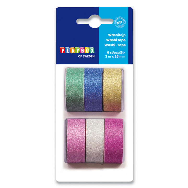 Washi Tape glitter 6 pcs in the group Hobby & Creativity / Hobby Accessories / Washi Tape at Pen Store (126865)