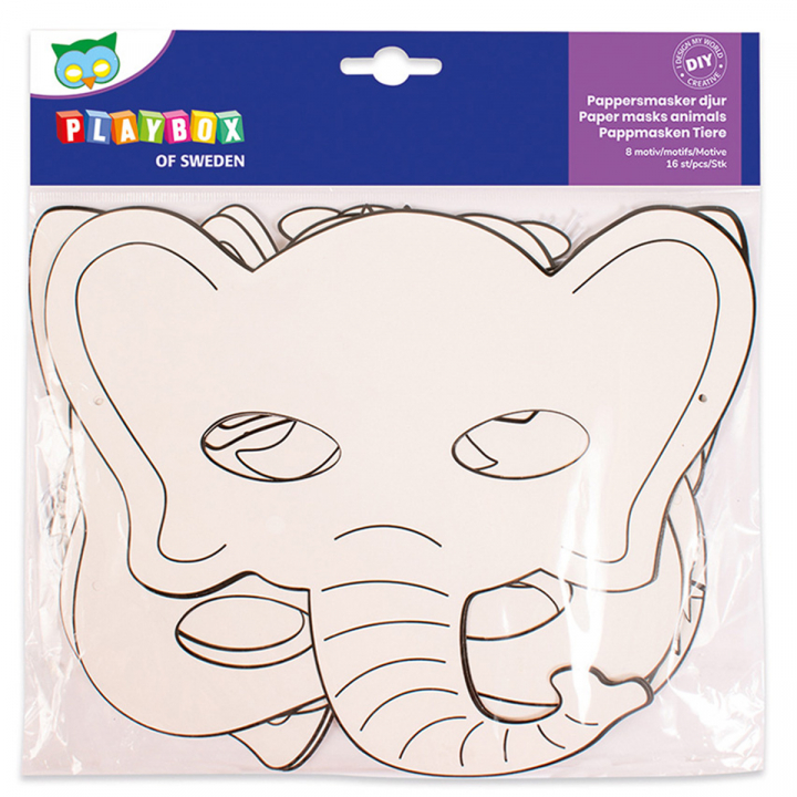 Paper Masks Animals 16 pcs in the group Kids / Books for Kids / Birthday Parties at Pen Store (126870)