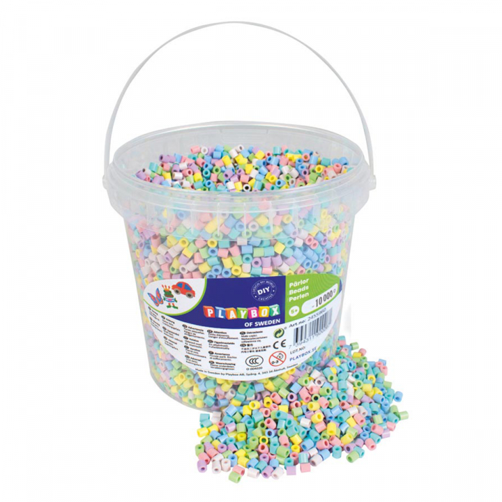 Ironing Beads pastel mix 10 000 pcs in bucket in the group Hobby & Creativity / Create / Tube beads & more at Pen Store (126876)