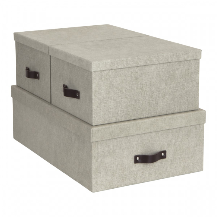 Inge Storage Box set of 3 Linen in the group Hobby & Creativity / Organize / Storage at Pen Store (127313)