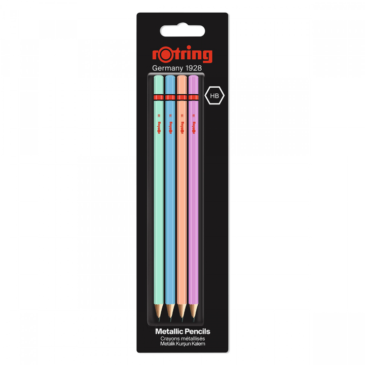 Graphite Pencil Metallic 4-pack in the group Pens / Writing / Pencils at Pen Store (127772)