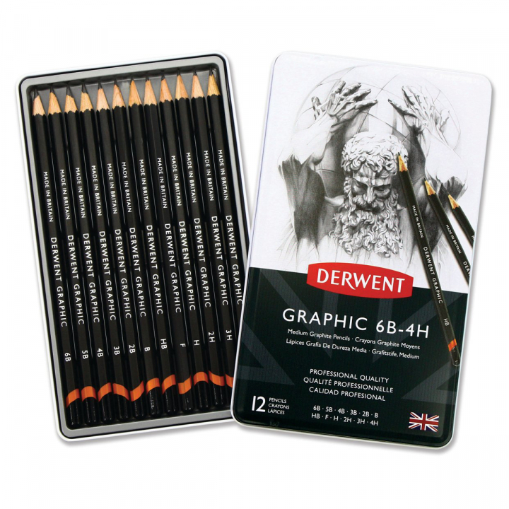 Graphic Pencils Set of 12 6B-4H in the group Art Supplies / Crayons & Graphite / Graphite & Pencils at Pen Store (128167)