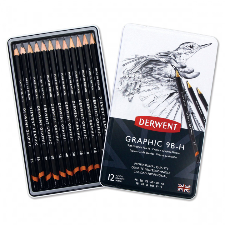 Graphic Pencils Set of 12 9B-H in the group Art Supplies / Crayons & Graphite / Graphite & Pencils at Pen Store (128168)