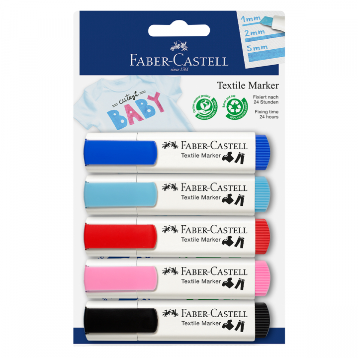 Textil Marker Pastel 5-set in the group Hobby & Creativity / Create / Fabric Markers and Dye at Pen Store (128299)