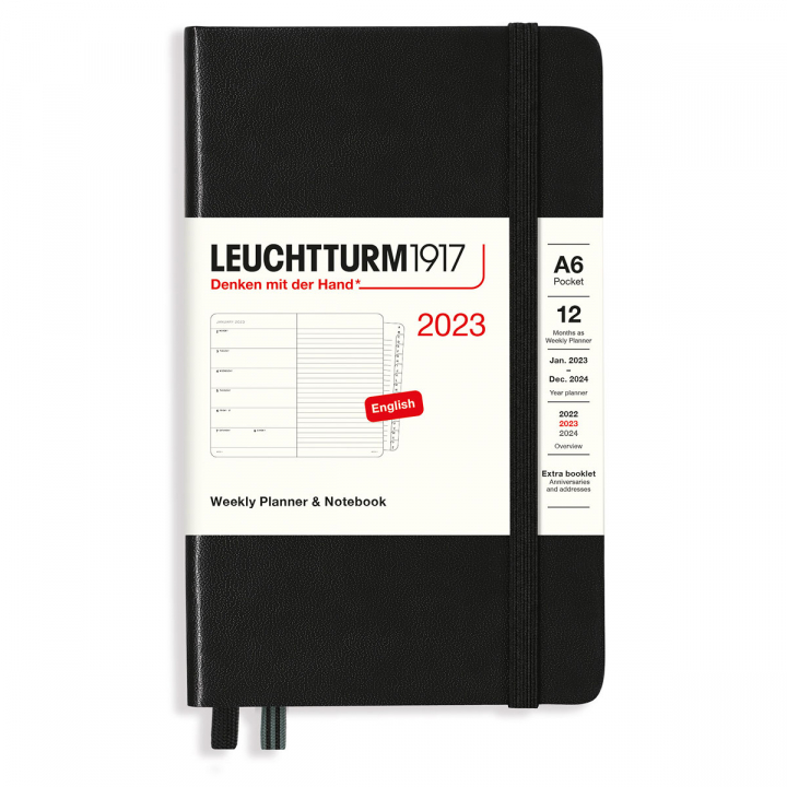 Calendar 2023 Weekly Notebook Hardcover A6 Black in the group Paper & Pads / Planners / 12-Month Planners at Pen Store (128397)