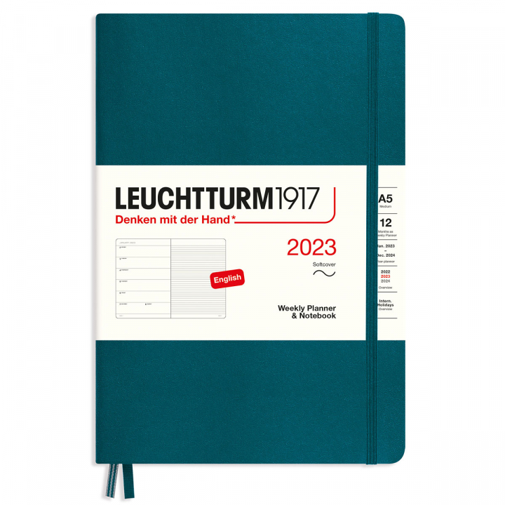 Calendar 2023 Weekly Notebook Softcover A5 Pacific Green in the group Paper & Pads / Planners / 12-Month Planners at Pen Store (128419)