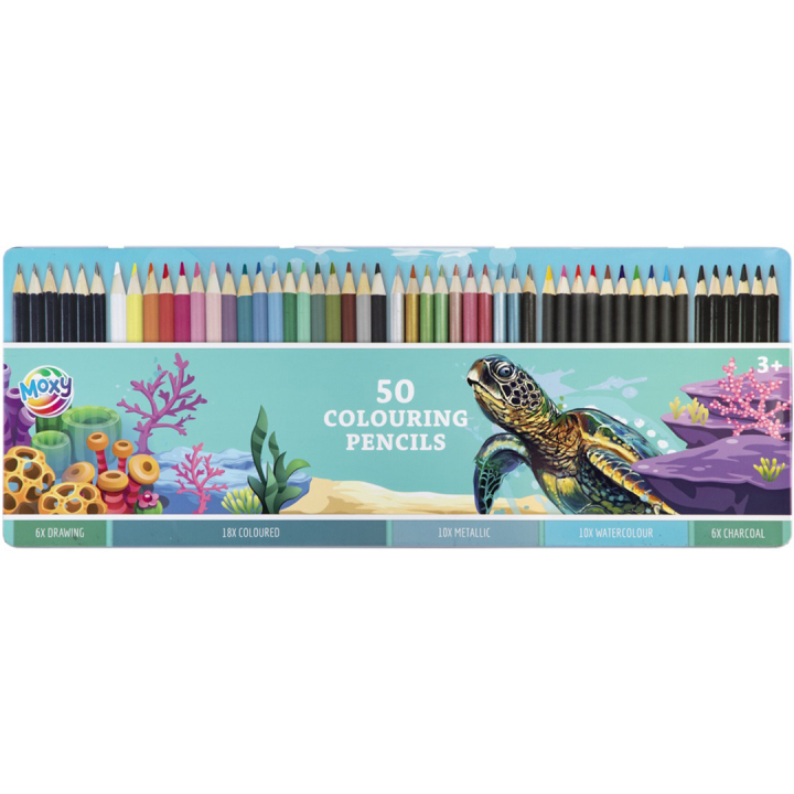 Colouring pencils 50-set in Tin Box in the group Pens / Artist Pens / Colored Pencils at Pen Store (128497)