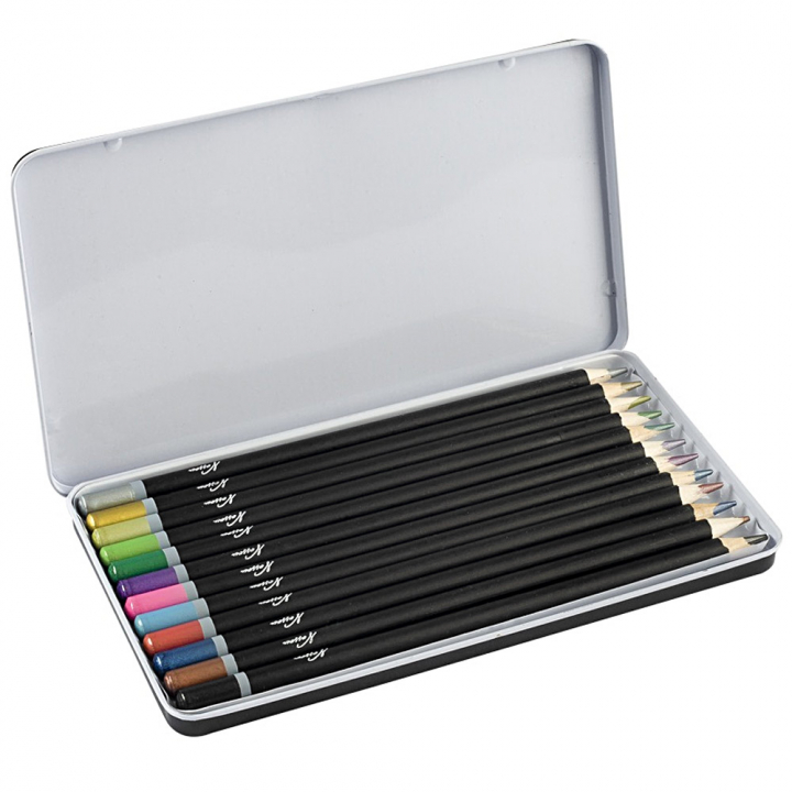 Colouring pencils Metallic 12-set in the group Pens / Artist Pens / Colored Pencils at Pen Store (128530)
