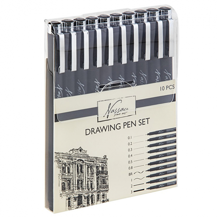 Fineliner Drawing pen 10-set in the group Pens / Writing / Fineliners at Pen Store (128557)