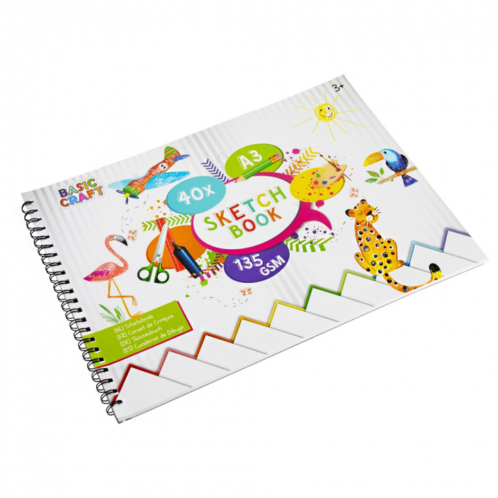 Sketch pad A3 135g, 40 sheets in the group Kids / Fun and learning / Paper & Drawing Pad for Kids at Pen Store (128571)
