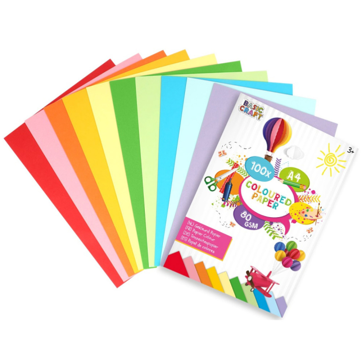 Coloured paper A4 100 sheet in the group Kids / Fun and learning / Paper & Drawing Pad for Kids / Coloured paper for children at Pen Store (128574)