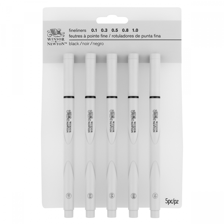 Fineliner 5-set Black in the group Pens / Writing / Fineliners at Pen Store (128603)