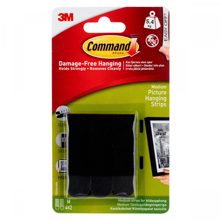 Command Hanging Strips Medium Black  in the group Hobby & Creativity / Organize / Home Office at Pen Store (128608)