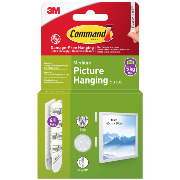 Command Hanging Strips Medium 4 st in the group Hobby & Creativity / Organize / Frames / Picture hanging at Pen Store (128611)