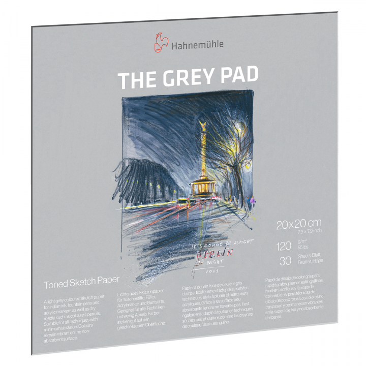 The Grey Pad 20x20 cm 120g in the group Paper & Pads / Artist Pads & Paper / Colored Papers at Pen Store (128671)