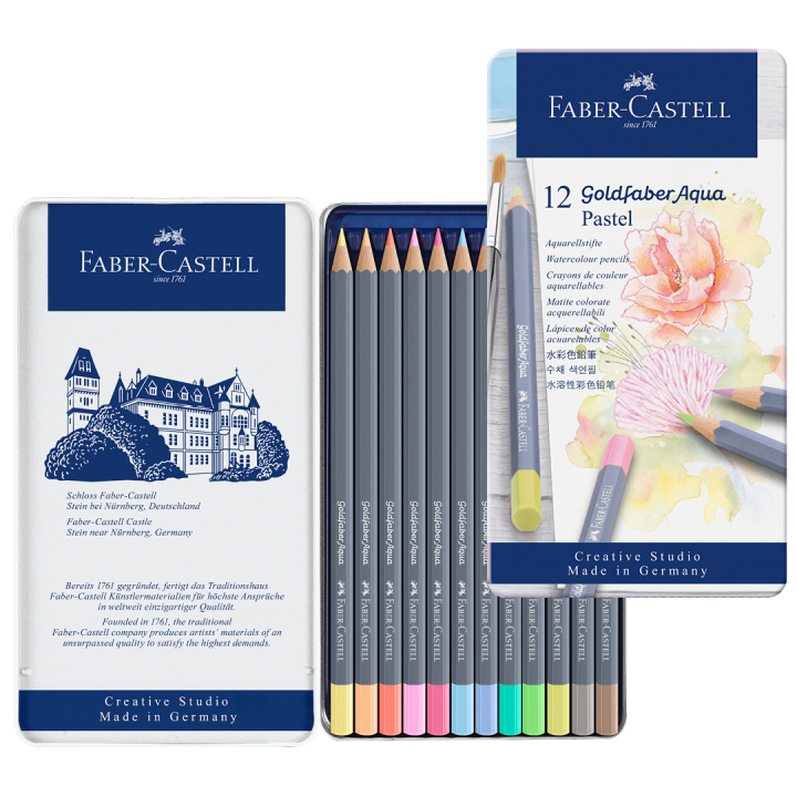 Goldfaber Aqua Watercolour Pencil 12-set Pastel in the group Pens / Artist Pens / Watercolor Pencils at Pen Store (128726)