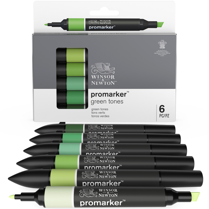 Promarker Set of 6 Green tones in the group Pens / Artist Pens / Illustration Markers at Pen Store (128777)