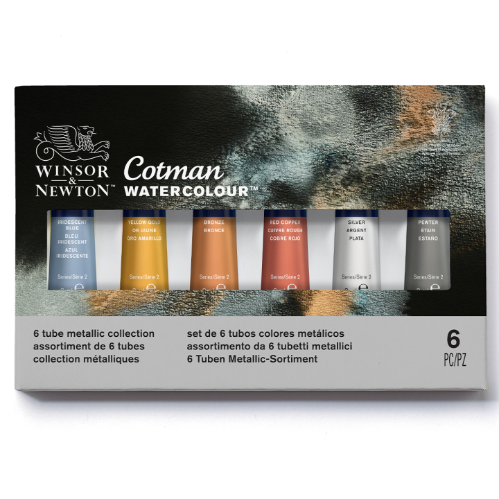 Cotman Water Color Metallic Collection Tubes 8 ml 6-set in the group Art Supplies / Colors / Watercolor Paint at Pen Store (129130)