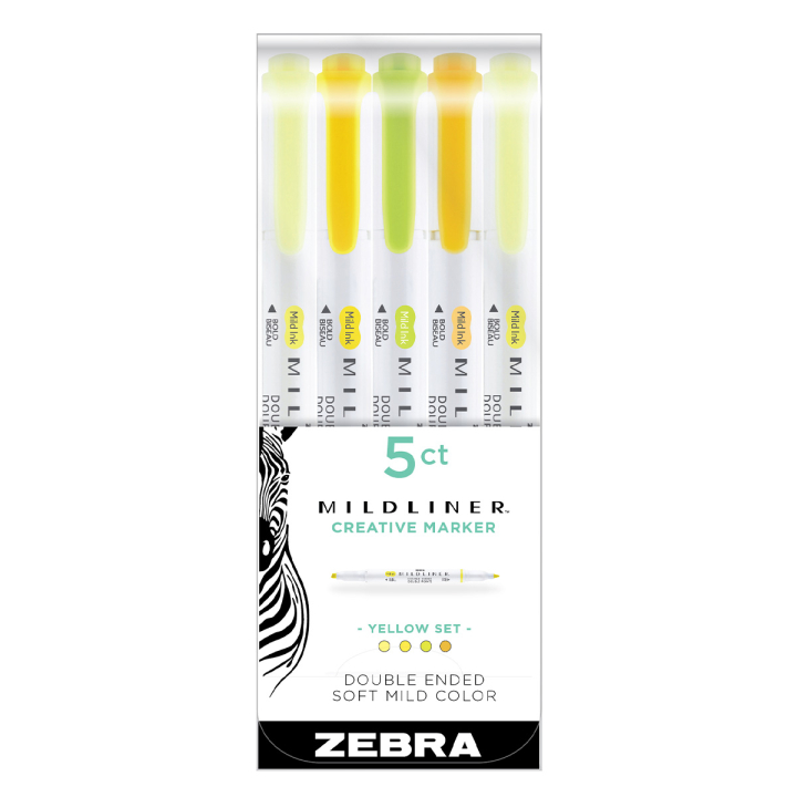 Mildliner 5-pack Yellow Tones in the group Pens / Artist Pens / Illustration Markers at Pen Store (129232)