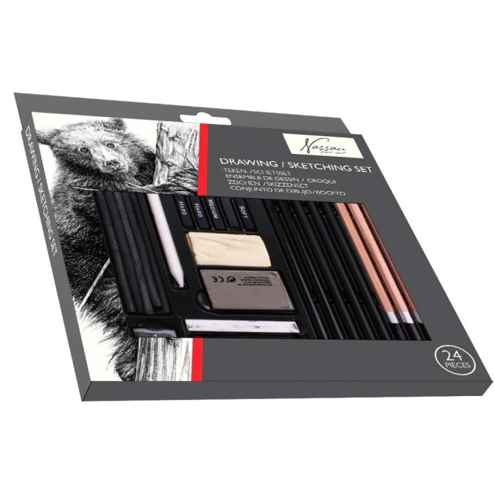 Sketch & Draw 24-set in the group Art Supplies / Crayons & Graphite / Drawing Charcoal at Pen Store (129355)