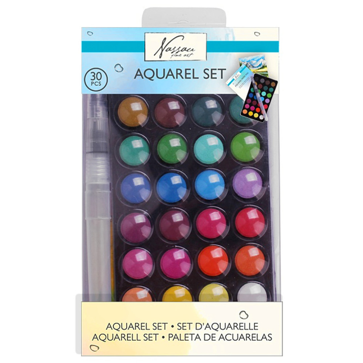 Aquarel 28-set + accessories in the group Art Supplies / Artist colours / Watercolor Paint / Watercolor pans at Pen Store (129361)