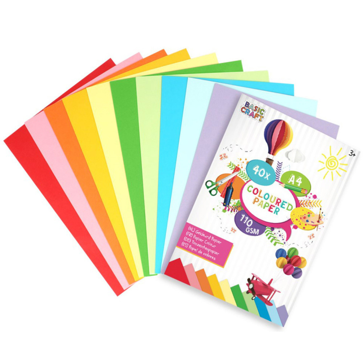 Coloured paper A4 110gsm 40-pack in the group Kids / Fun and learning / Paper & Drawing Pad for Kids at Pen Store (129390)