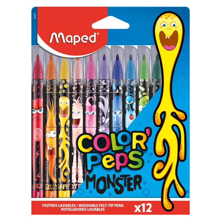 Colorpeps Monster Felt Tip Pens Pack of 12 in the group Kids / Kids' Pens / Felt Tip Pens for Kids at Pen Store (129629)