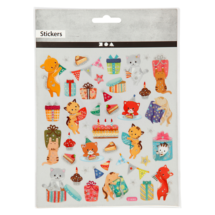 Stickers Cat Party 1 sheet in the group Kids / Fun and learning / Stickers at Pen Store (129981)