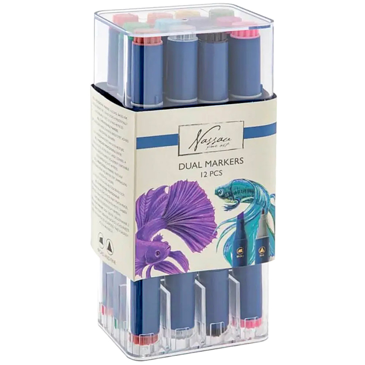 Dual Markers 12-set in the group Pens / Artist Pens / Illustration Markers at Pen Store (130034)